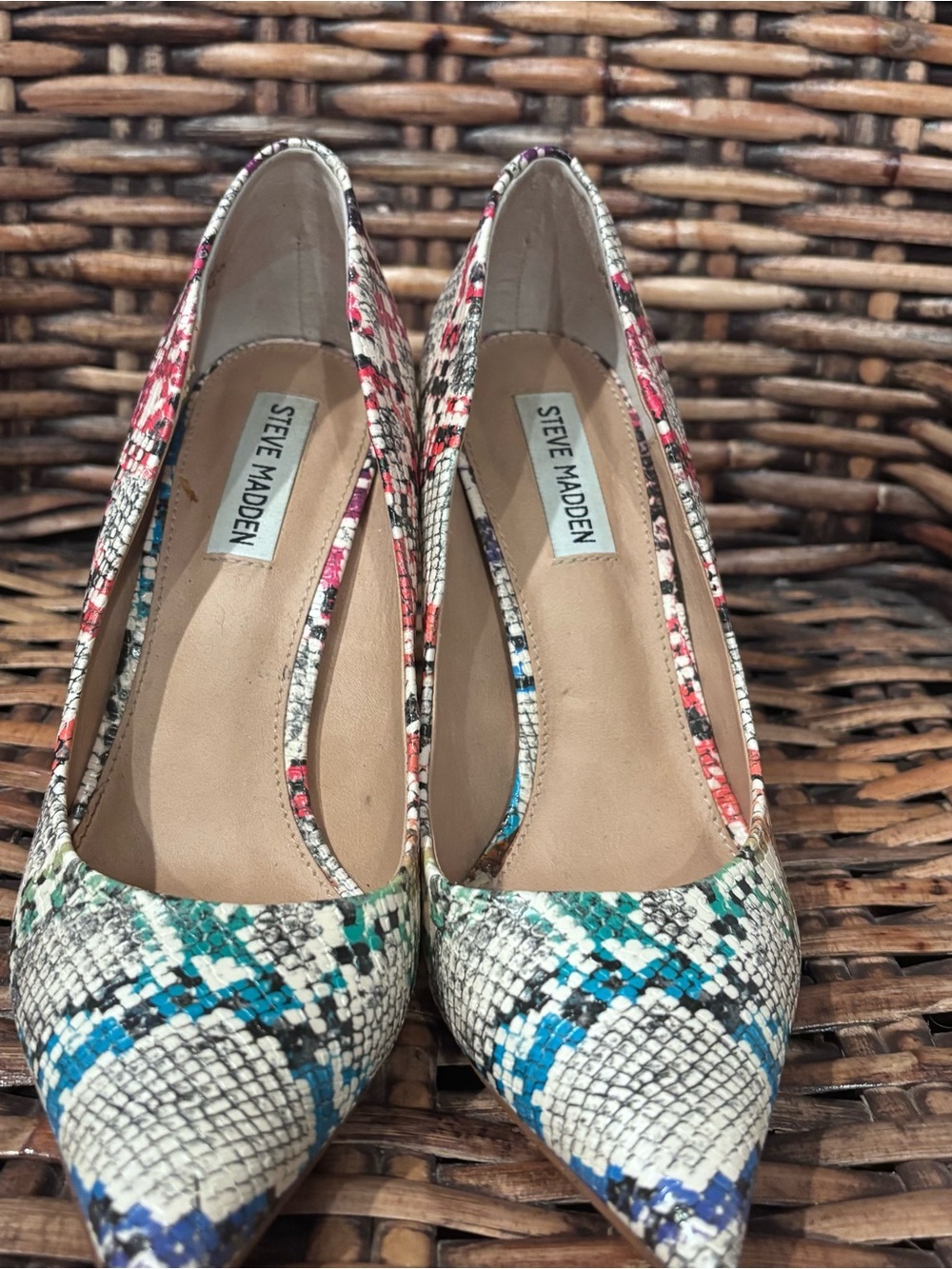 Steven Madden Womens 4 Inch Heels Vala Pump Snake Print Rainbow Colors Size 8.5M - Picture 7 of 12